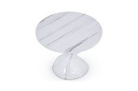 Aeris side table with a carrara marbled finish