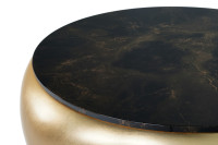 Ballad side table with gold leaf finish and marbled top