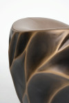 Triton armchair with aged gold color finish and leather upholstery
