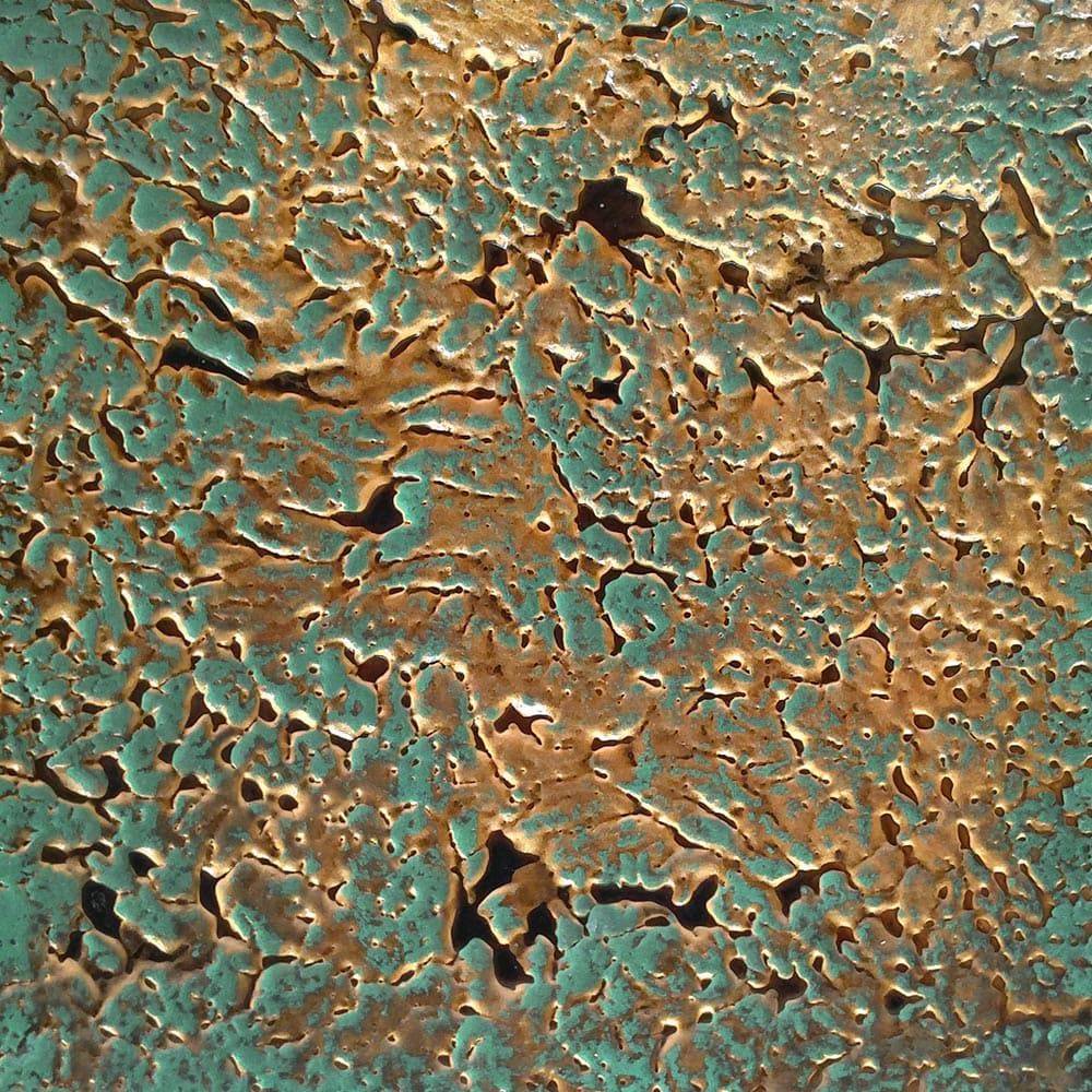 Verdigris + Brass Finish with Knockdown Texture