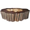 Gaia coffee table with brass and gold finish and ebony top