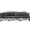 Eros sofa in concrete color and grey cushion and pillows