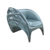 Triton armchair in blue and satin blue upholstery